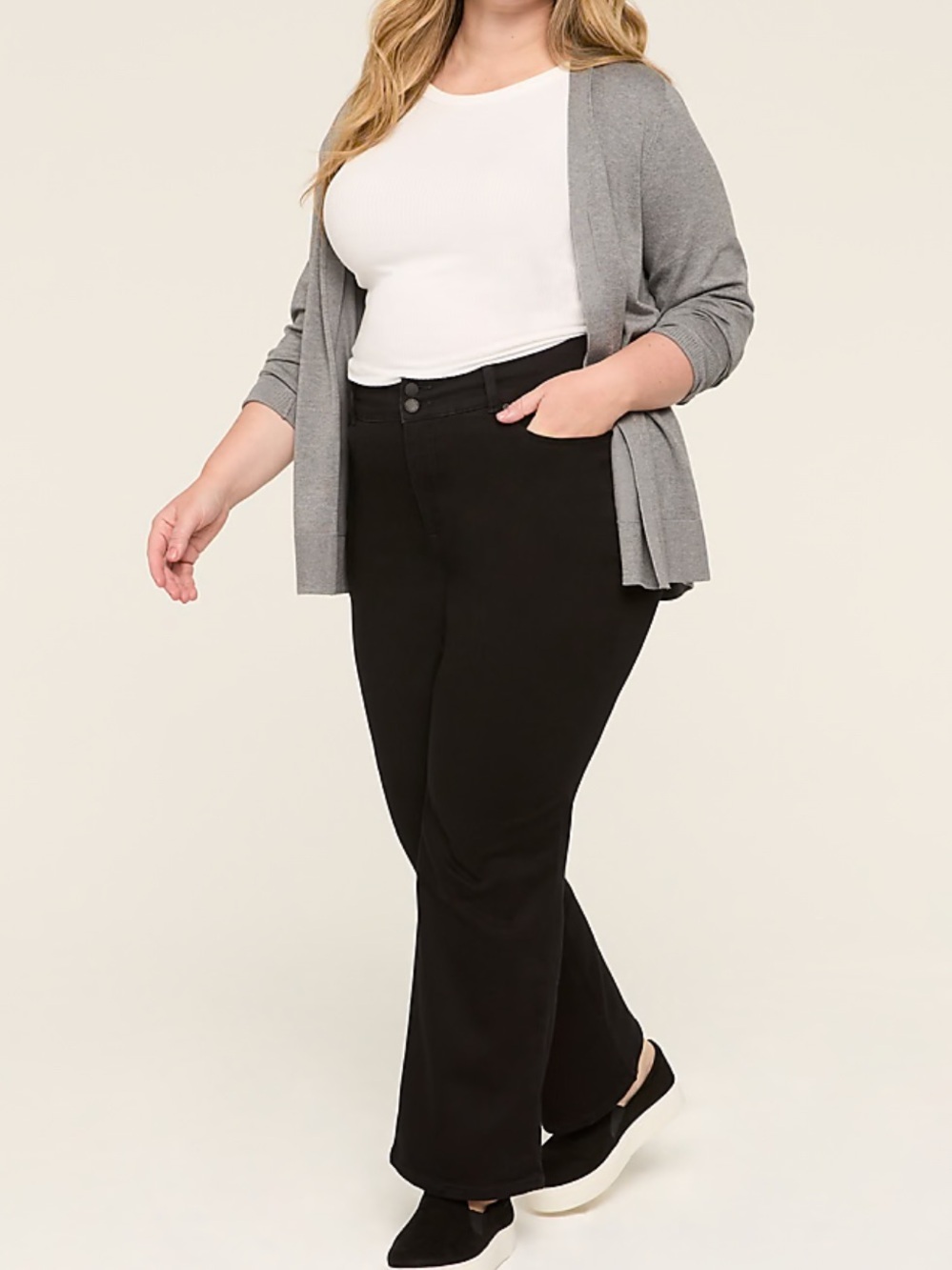 Lane Bryant High Rise Bootcut Jean TIGHTER TUMMY FLEX WAISTBAND Black Size 24